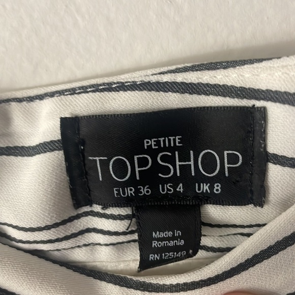 Top Shop Striped Culottes Pants Sz 4P - Picture 2 of 5